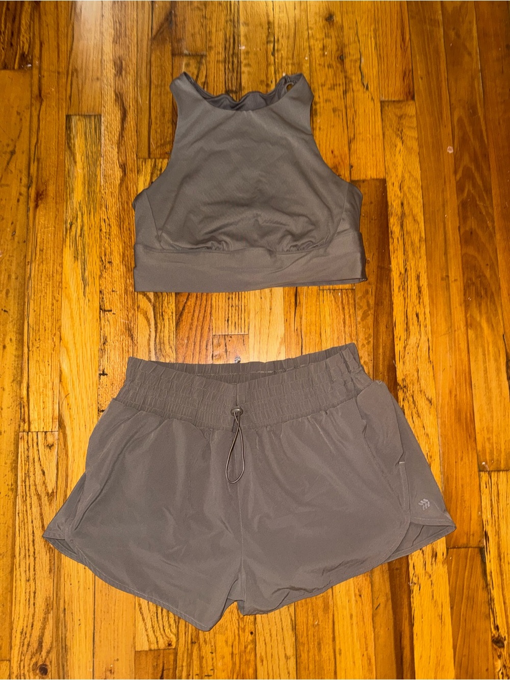 High Neck Sports Bra in Taupe (No Pads) - Picture 5 of 6